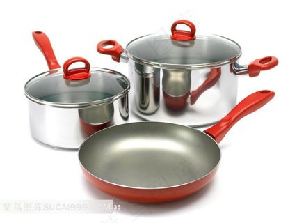 厨房不锈钢锅具图片