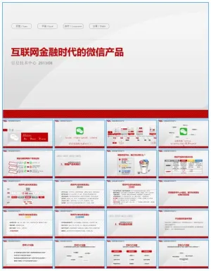 互联网金融时代的微信产品运营报告ppt模板预览图