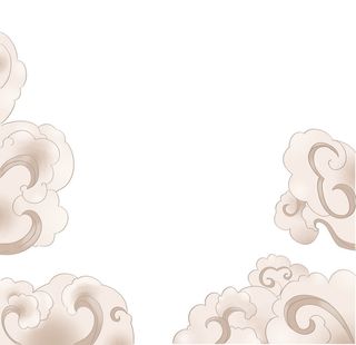 中国风国潮祥云插画手绘云彩图案海报云层装饰背景PSD设计素材