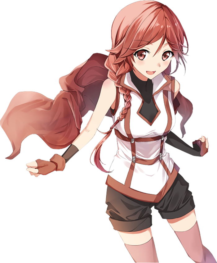 棕色长发女孩素材卡通