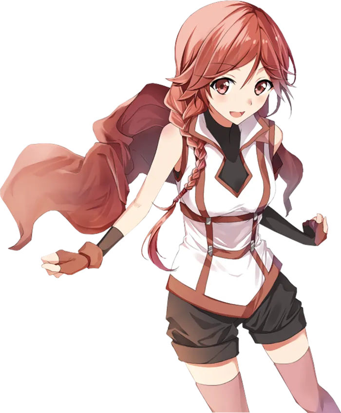 棕色长发女孩素材卡通