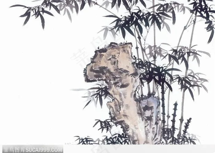 水墨画竹图