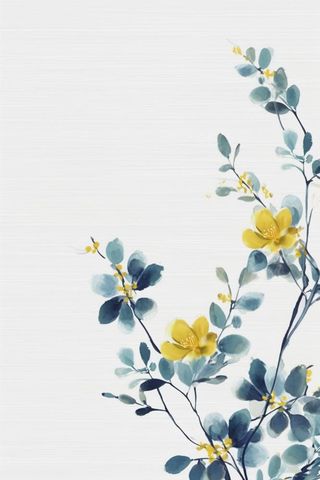 中国风简约淡雅蓝色枝叶背景