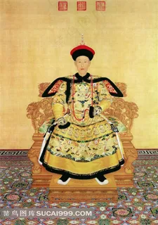 清朝乾隆皇帝朝服画像高清素材