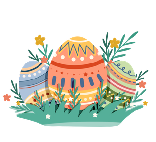 复活节装饰元素插画可爱清新风格贴纸(37)