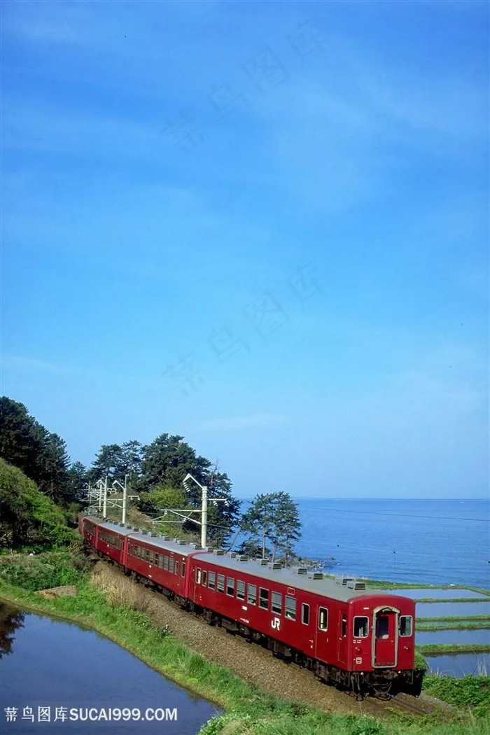 高清湖畔铁路美景壁纸