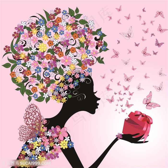 吉祥仙子礼盒艺术插画