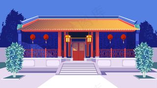 古风建筑插画