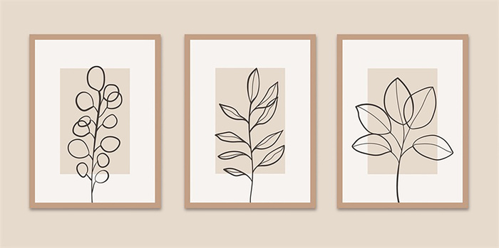 植物装饰画粉色清晰简约北欧时尚