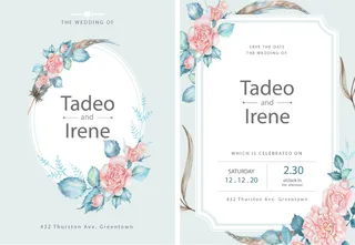 优雅婚礼邀请函PSD分层素材