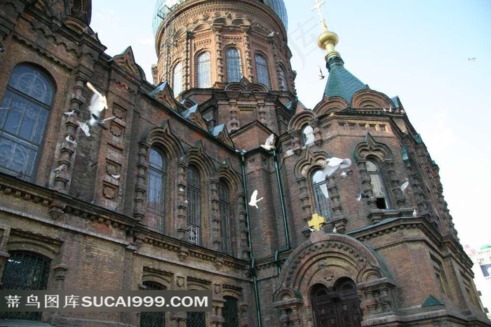 哈尔滨索菲亚大教堂高清摄影素材