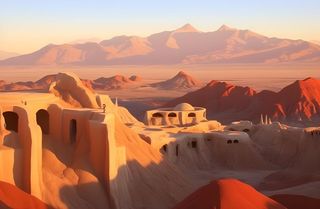 西北荒漠山风景背景