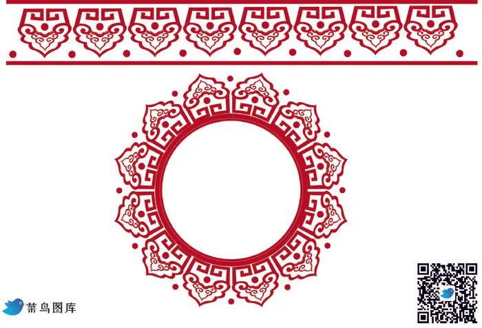古典传统回形纹蝙蝠纹ai矢量模版下载