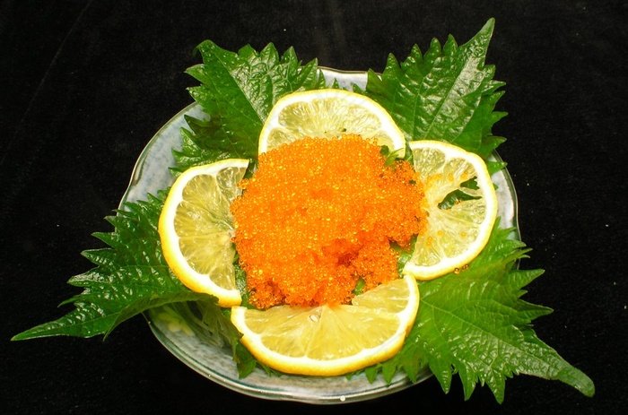 蟹籽刺身美食素材图片