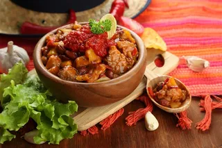 生菜跟美味的肉食