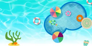 炎热夏日泳池游泳清凉背景