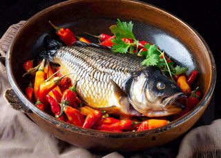 麻辣剁椒鱼头中国美食辣椒