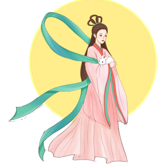 卡通中秋节嫦娥素材psd模版下载
