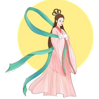 卡通中秋节嫦娥素材
