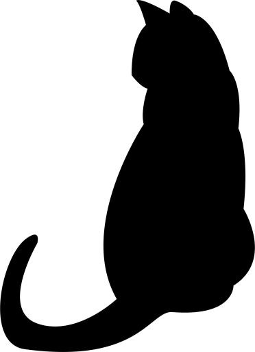 猫坐着的剪影 PNG免抠