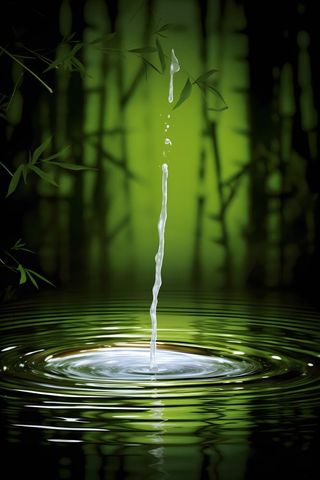 竹子滴水意境淡雅背景