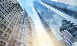 高档写字楼仰视摄影