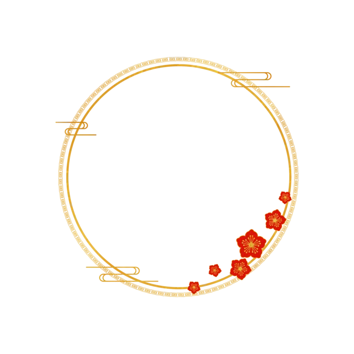 中国风中式传统祥云图案国潮古风边框云纹装饰元素PNG免抠素材图