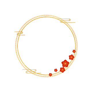 中国风中式传统祥云图案国潮古风边框云纹装饰元素PNG免抠素材图
