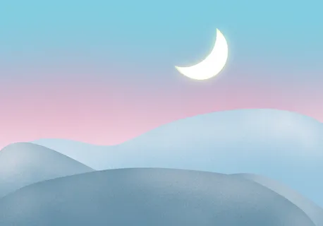 手绘小清新背景图月亮