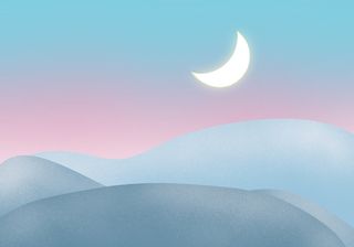 手绘小清新背景图月亮