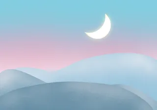 手绘小清新背景图月亮