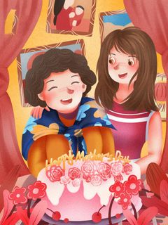 母亲节 母亲节插画 母亲节宣传