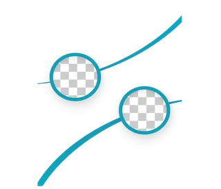 蓝色弧线圆点交汇