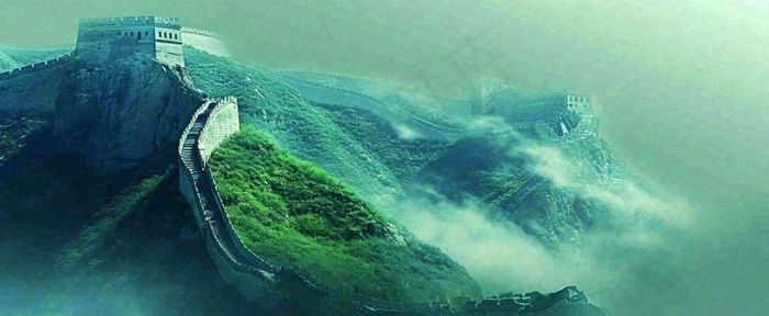 中国风长城连绵不断山脉庄严(1712x704)