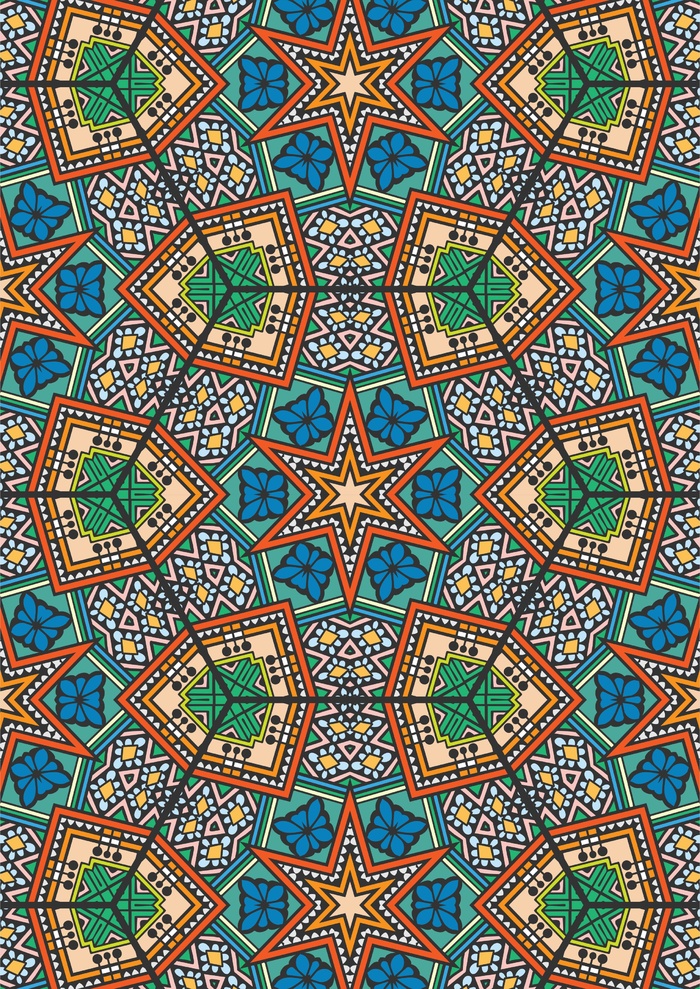 万花筒天花民族几何图案