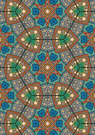 万花筒天花民族几何图案