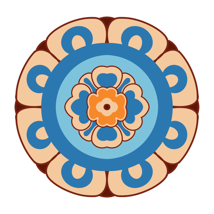 复古中国风国潮敦煌花纹花草插画手绘装饰小元素PSD素材