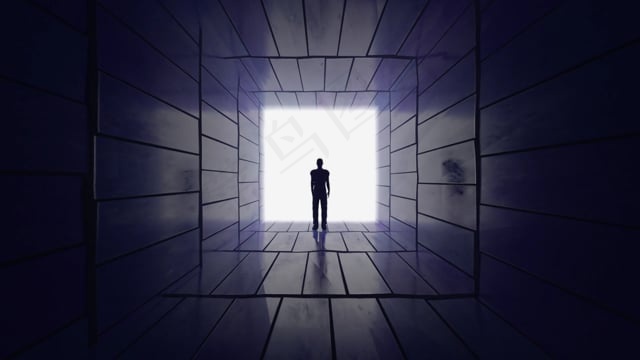 隧道, 男人, 通道, 光, 过渡, 改变, 轮廓, 地铁