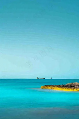 夏日海边海景蓝色清新海水游玩度假，大暑小暑