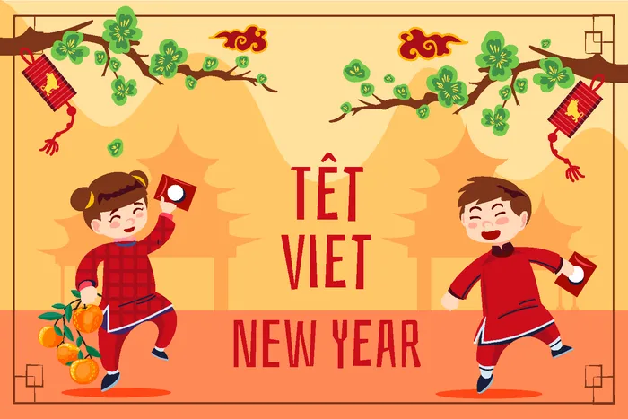 新年虎年中国风人物插画ai矢量模版下载