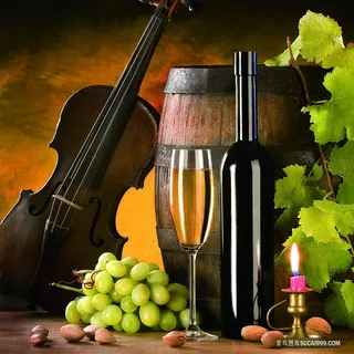 葡萄酒木桶高清艺术油画