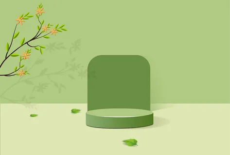 电商绿色产品展示台素材 电商绿色产品展示台素材