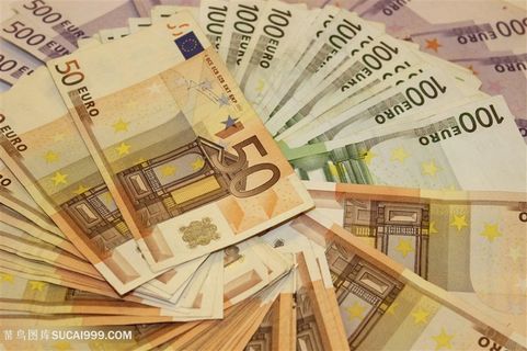 叠放在一起的欧元高清图片