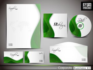 潮流时尚现代包装设计CD套信封名片信纸笔矢量素材EPS格式