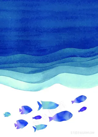 游鱼水彩装饰画