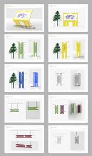 简约大气广场商场导视牌设计