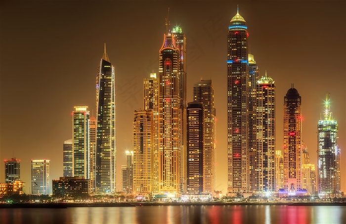 城市高楼夜景高清摄影图片