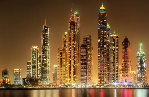 城市高楼夜景高清摄影图片 城市高楼夜景高清摄影图片
