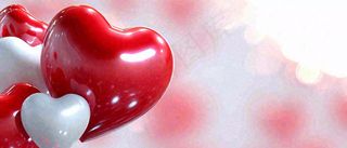 简约爱心3D立体，公益活动情人节感恩节