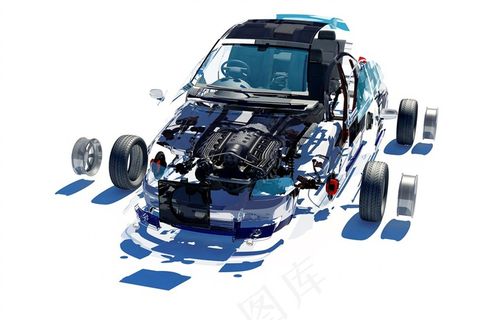 分解的黑色汽车